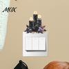 Festive Holiday Interior Furnishings Black Candle Pumpkin Skull Light Switch Sticker, Halloween Dark Fairy Tale Gothic Home Decor Accessories