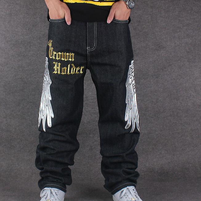 Mens Fashion Casual Loose Jeans Hip Hop 
