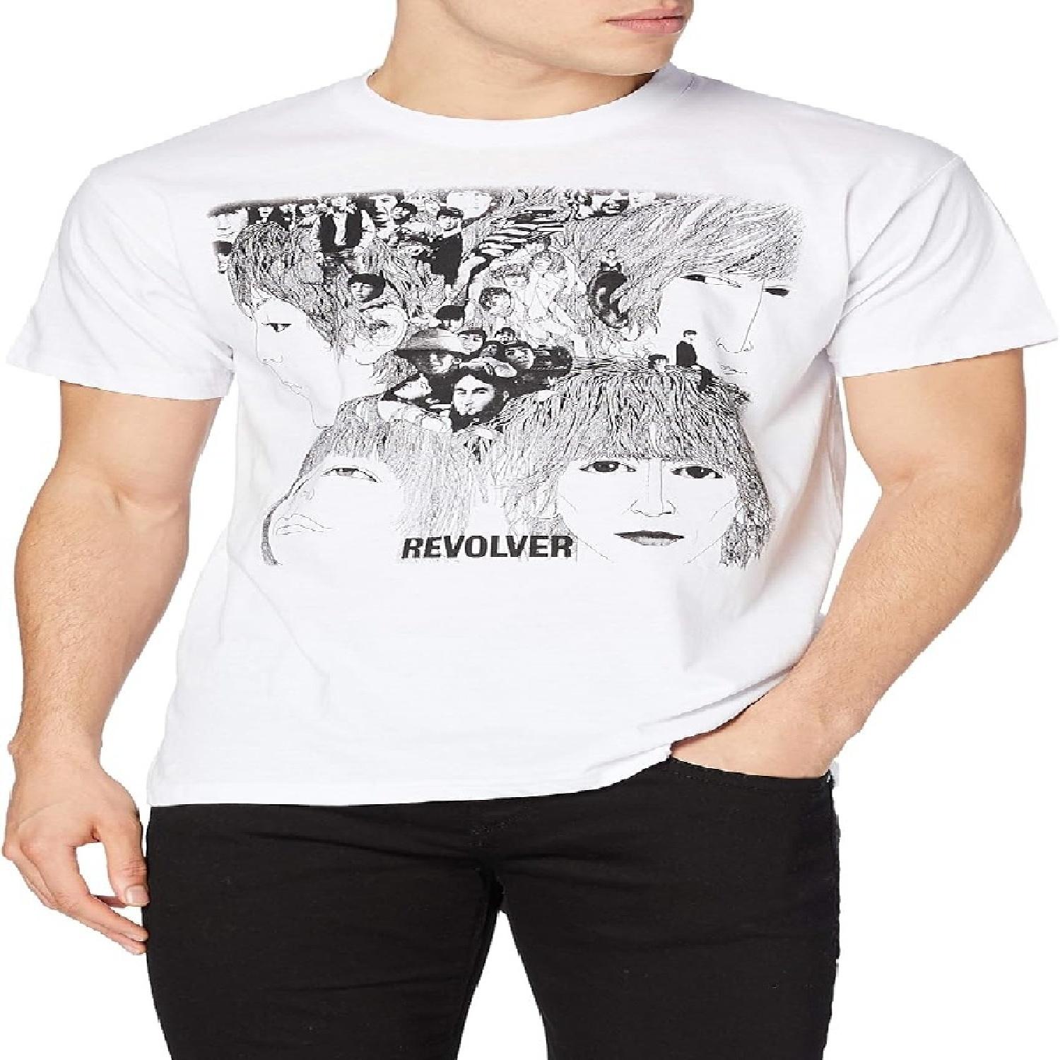 The Beatles T Shirt Revolver Album Cover Band Logo Official Mens New White Size S XXXXXL белый