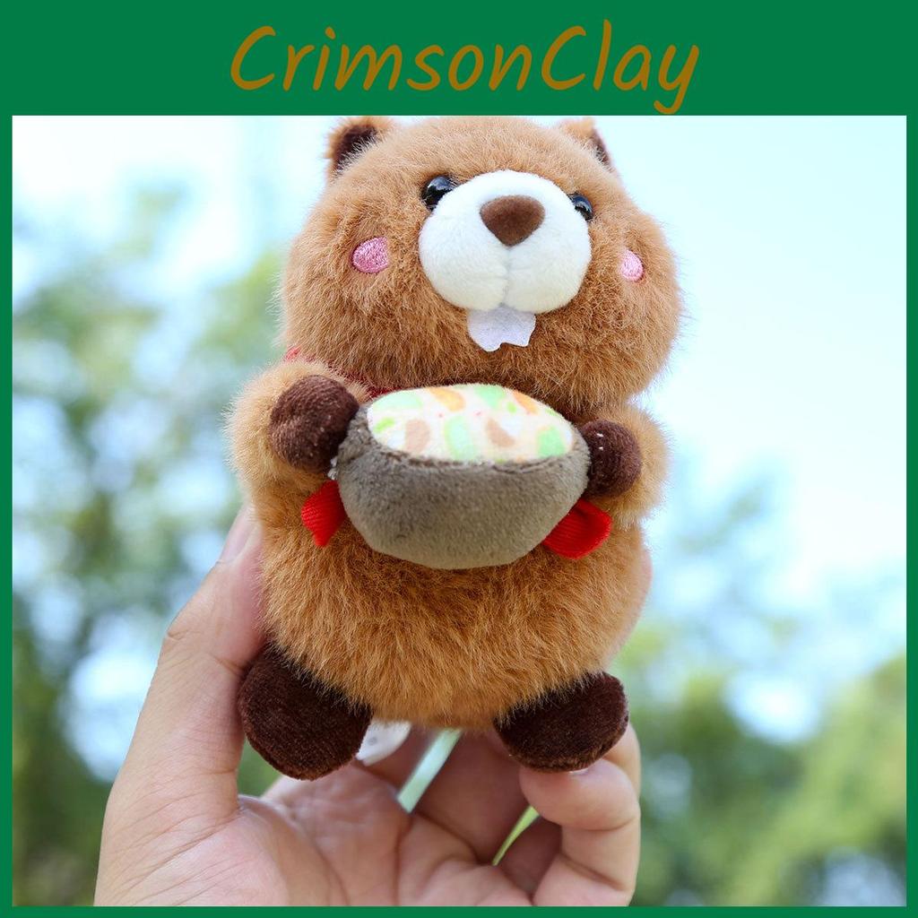 Hug Bowl Marmota Soft Plush Keychain Toy With Pp Cotton Fill For Girls Backpack Decor