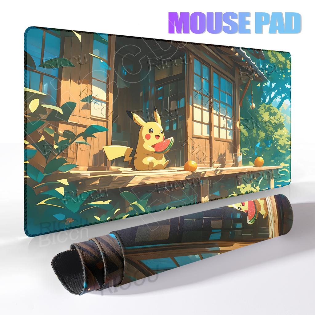Pikachu Extended Gaming Mousemat Big Size Desk Carpet Non-Slip Rubber PC Keyboard Rug Anime Pokemon Mousepad for E-Sports Gamer