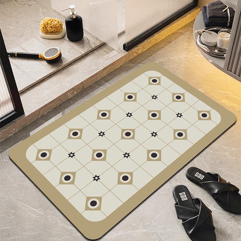 Retro and Minimalist Bathroom Absorbent Pad Entrance Non Slip Rug Bohemian Geometric Pattern Home Decoration