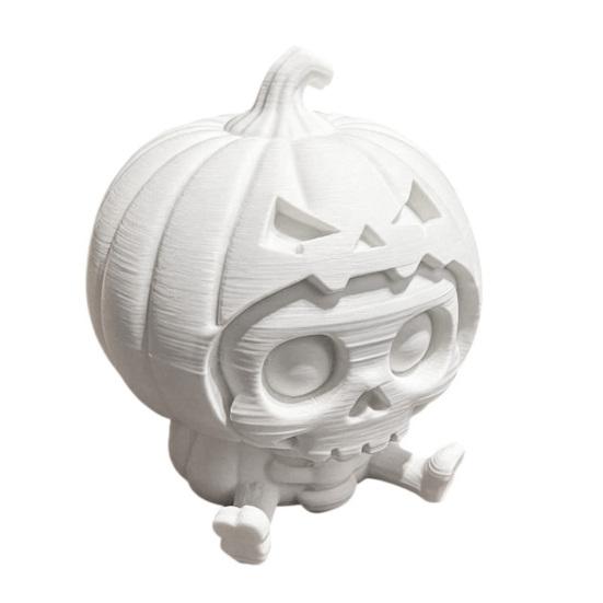 Halloween Pumpkin Figurine Skull Ornament, Hollow Ghost Face Design, 3D Printed Ornament Detailed Layered Figurine, for Desktop Display