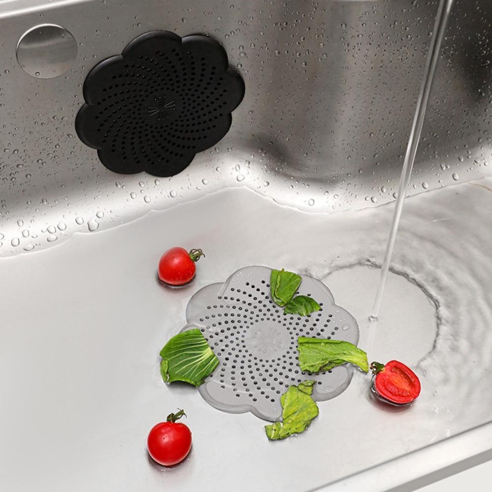 1PC Floor Drain Cover Silicone Equipped with Suction Cups Anti Clogging Sink Filter for Kitchen Bathroom Hair Catcher Screen