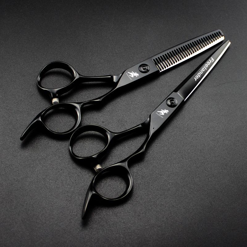 GMHQ 6.0-inch Black Thick Handle Hairdressing Scissors for Barbers 6.0 inch thinning