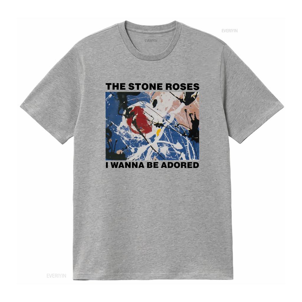 Vintage Y2k The Stone Roses I Wanna Be Adored T Shirt White Medium Vintage Washed Versatile Casual Soft Stylish Slightly Homme