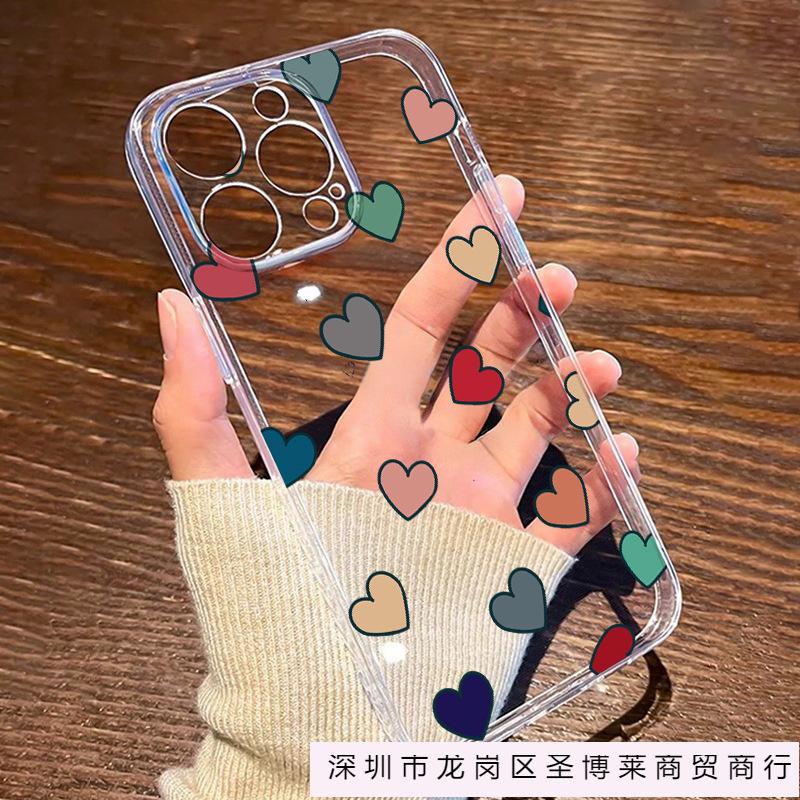Cartoon Color Love iPhone Case Apple 11/12/13/14/15/16 ProMax Phone Case 7/8