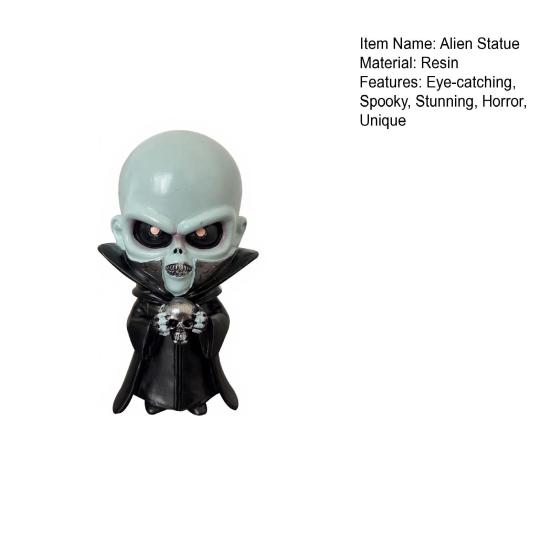 Alien Sculpture Horror Resin Alien Statue Collectible Ornaments for Home Office Bookshelf Indoor Outdoor Patio Lawn Yard Decor