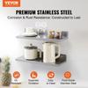 8.6" X 24" Stainless Steel Shelf, Wall Mounted Floating Shelving with Backsplash, 44 Lbs Load Capacity Commercial Shelves, Heavy Duty Storage Rack for