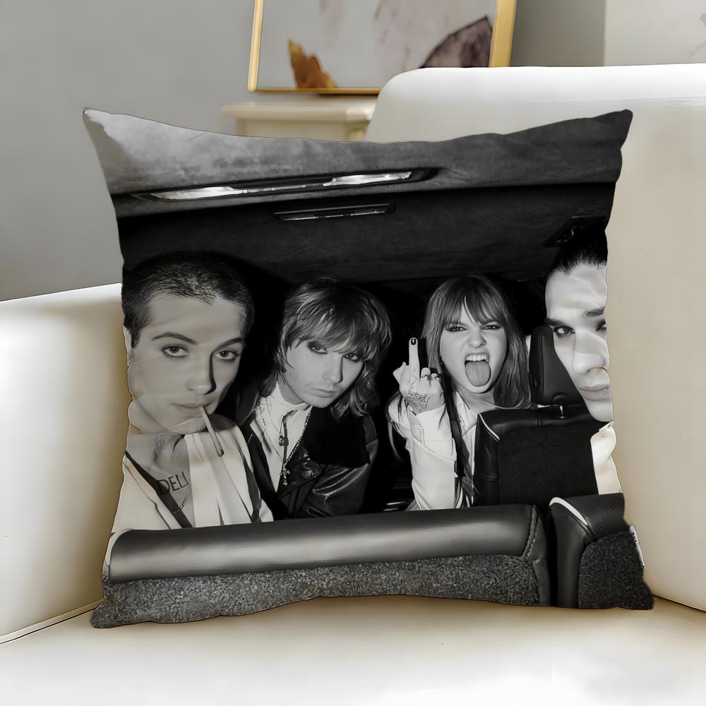 Beliebte Band Maneskin Kissenbezug Weich Leicht zu Waschen Kissenhülle Vielseitig für Sofa Bett Reise und Büro