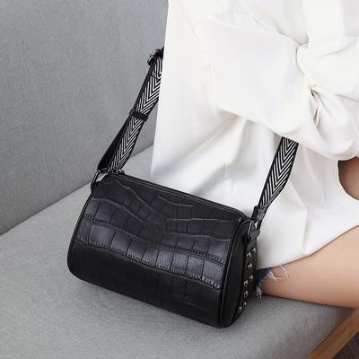 All Match Autumn and Winter New Trendy Leather Shoulder Bag Fashionable Wide Shoulder Strap Casual Crossbody Bag