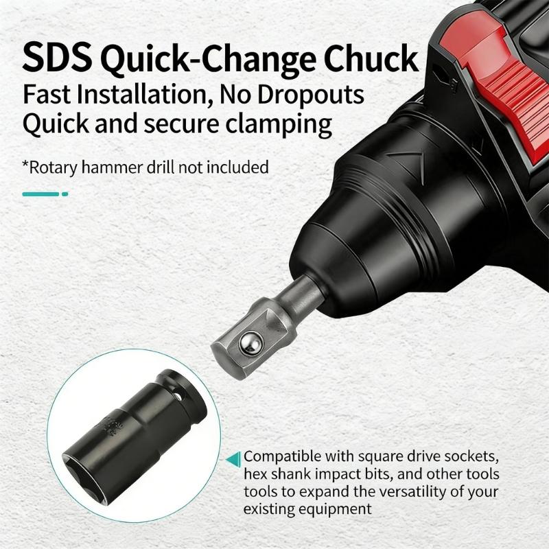3Pcs Socket Driver Set Shank Electric Bit Adapters Impact Drill Hammer Adapters Wrenches Tool Easy To Install