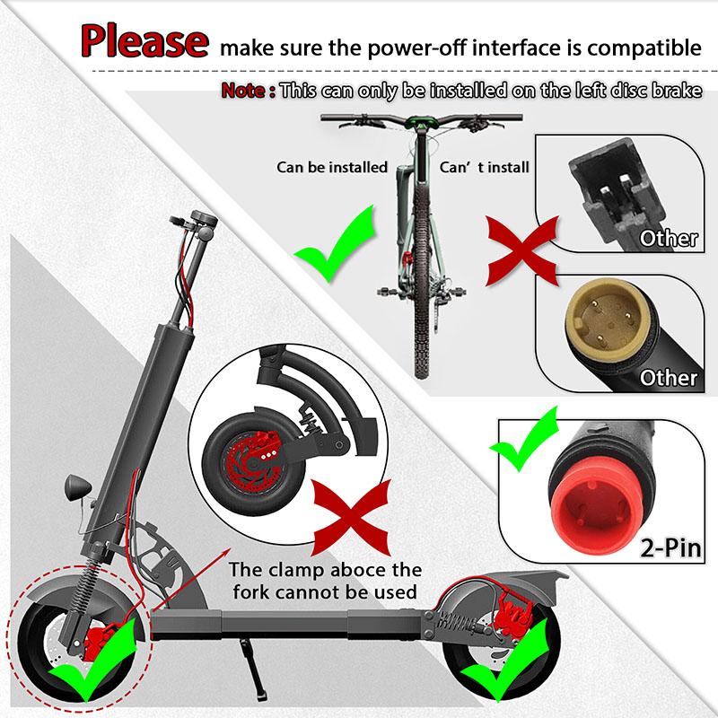 BUCKLOS E-Bike Hydraulic Disc Brake Electric Scooter Folding Bike Disc Brake 2Pin Power Off Electric Bicycle Hydraulic Brakes