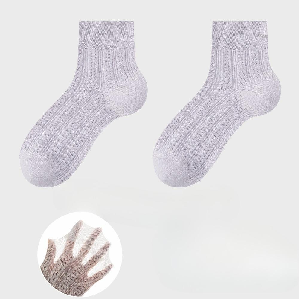 Summer Thin Breathable Mulberry Silk Short Socks for Women, Solid Color, Versatile, Sweat-absorbing Mesh, Boneless Women's Pure Cotton Socks