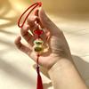 Gold Inlaid Jade Fortune Bag Knot Tassel Pendant - Wealth and Peace Charm Ornament Gift
