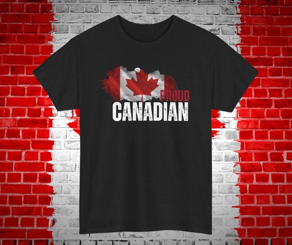 Proud Canadian T-Shirt | Unisex Summer Tee, Patriotic Gift (White Text) 3XL