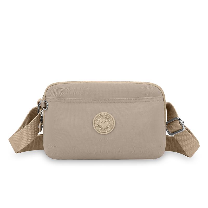 Nylonová crossbody taška s více kapsami, dámská lehká malá taška přes rameno