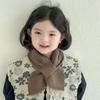 Kids Winter Warm Scarves Children Girl Woolen Knit Short Cross Neck Covers Snood Solid Color Outdoor Windproof Neckerchief