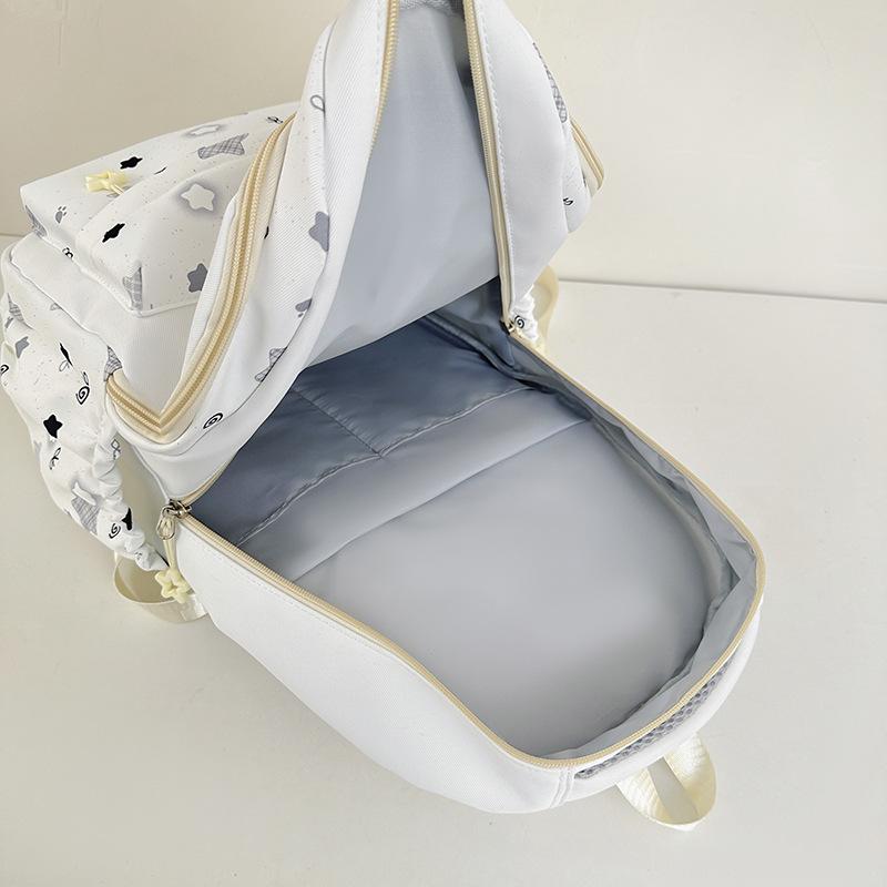 Schoolbag Candy Color Milk Yellow Star Bow Embroidery Gentle Wind Backpack Primary School Students Holiday Outing Small Backpack
