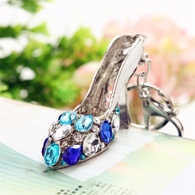 Lovely Water Diamond Perfume Bottle Car Key Buckle Women Bag Pendant Key Chain