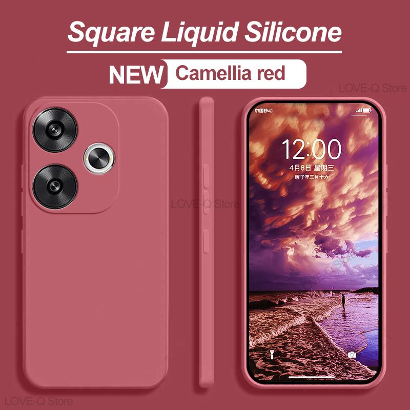 

Для Poco F6 F 6 PocoF6 Чехол Жидкий Силикон Мягкий Чехол Для Xiaomi Poco F6 Poco F 6 Pro F6Pro PocoF6 Противоударные Чехлы для Телефонов For Poco F6 Pro