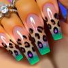 Green Leopard Print Removable Nail Art Patch Purple Gas Colorful Whitening Nail Patch