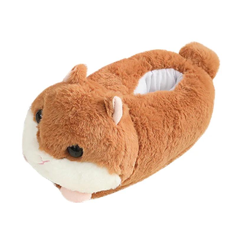 Luxury Winter Hamster Ladies Slippers House Home Cartoon Cute Bear Home Indoor Couple Female Warm Indoor Slipper Casual