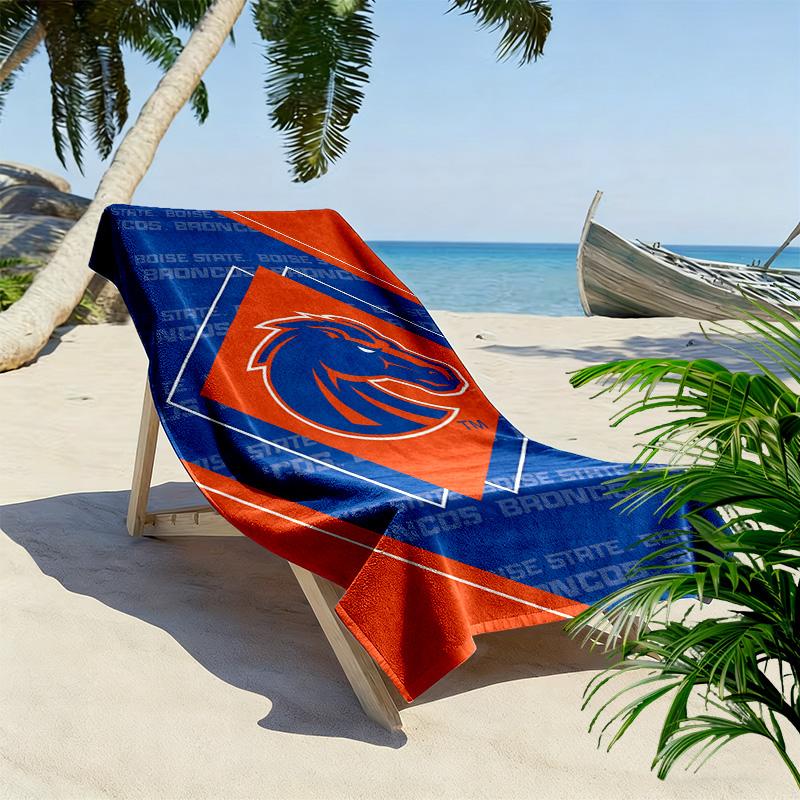 Boise State Broncos Print Beach Towel, Large Soft Quick Dry Towel for Beach Camping Swimming