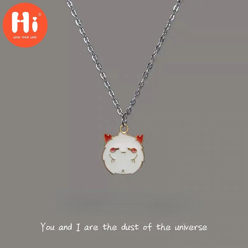 

Привет, черный маленький дьявол, забавный кулон на Хэллоуин, ожерелье для пары, милая мягкая цепочка с капюшоном, европейские и американские аксессуары из сплава имп.