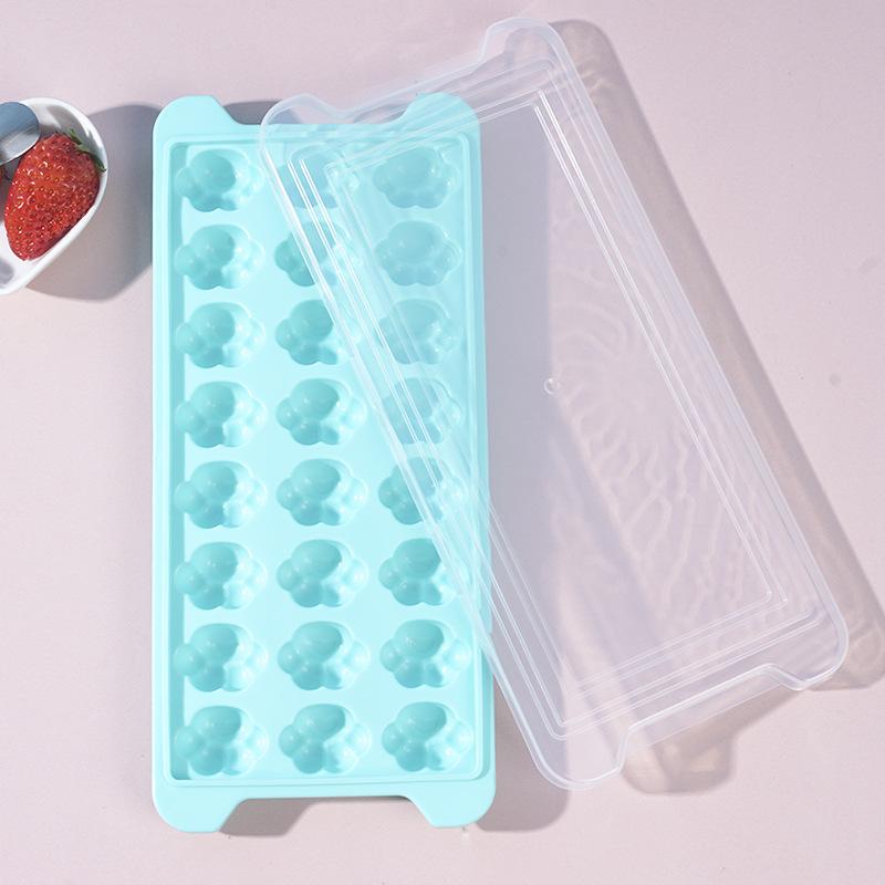 24 Cavities Cute Cat Claw Ice Cube Silicone Mold with Lid Popsicle Chocolate Tray Biscuit Mold Cheese Gift Kitchen Accessories