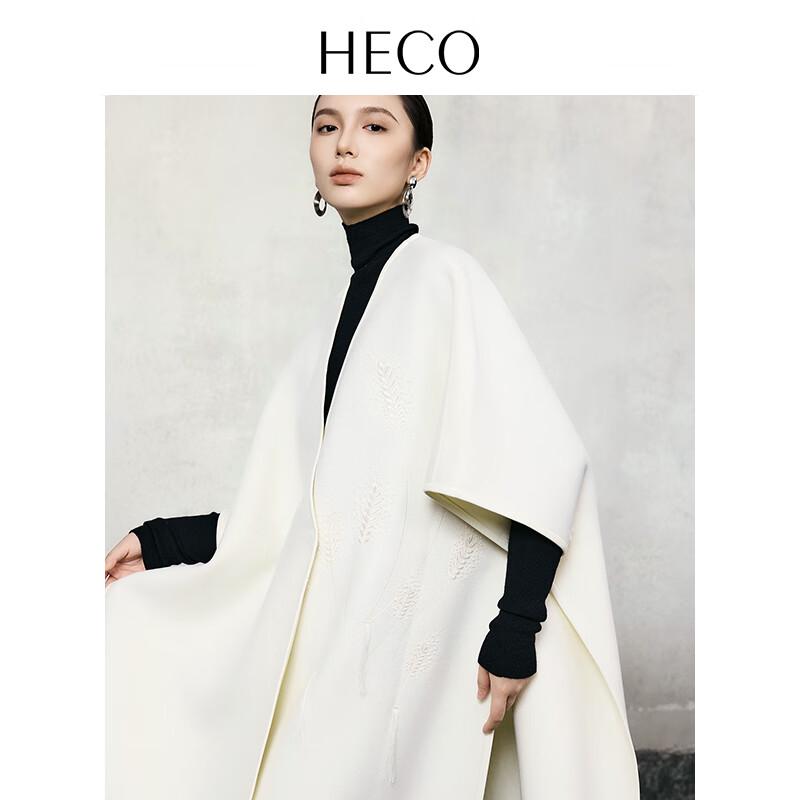 

HECO Embroidered Long Wool Double-Faced Coat M