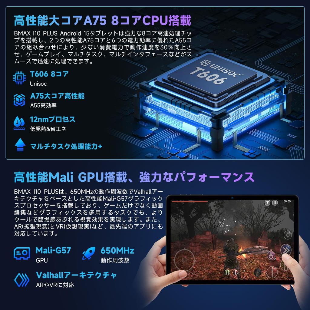 Android 15 Bmax I10 Plus Android 15 12GB 128GB 1TB Widevine L1 Netflix CPU T606 6000mAh Charging 5G WiFi OTG Face Recognition Wireless Projection