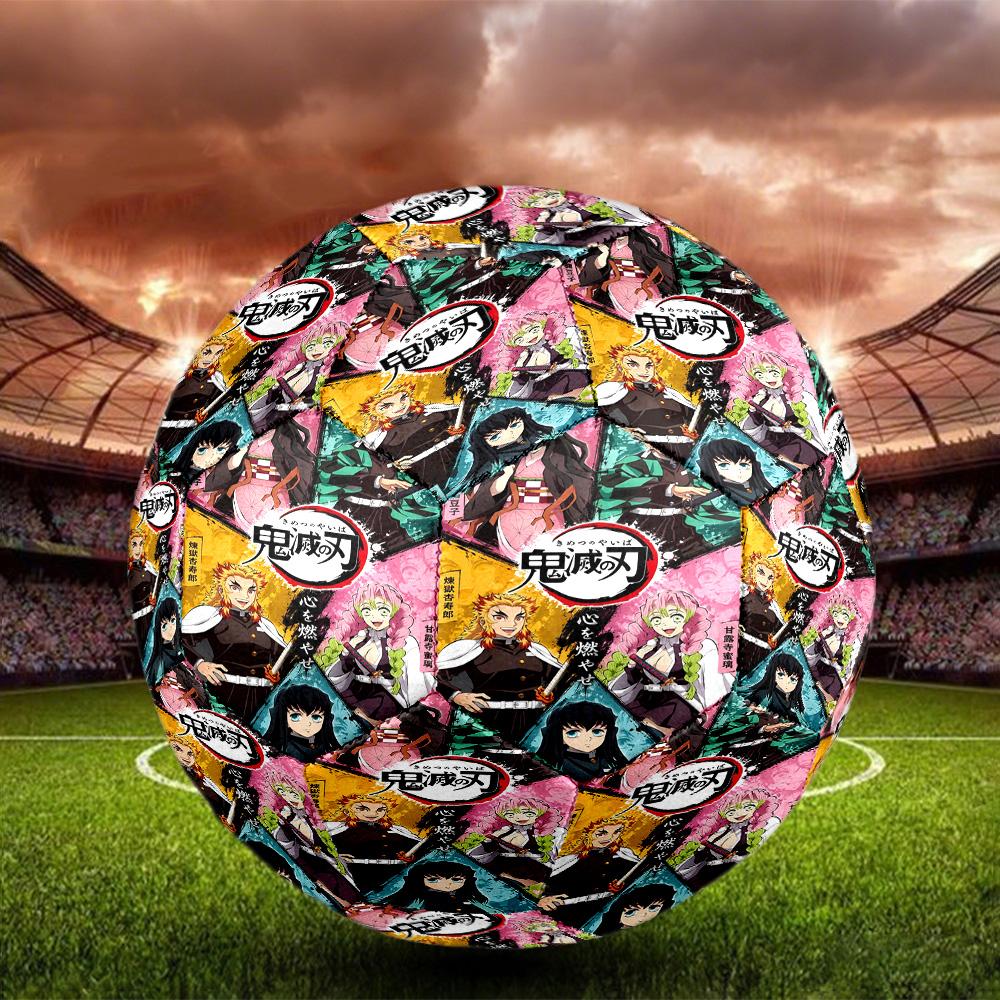 Demon Slayer Print Size 5 Soccer Ball, Standard Match Football for Sports Game and Team Practice, Ideal Gift for Soccer Fans