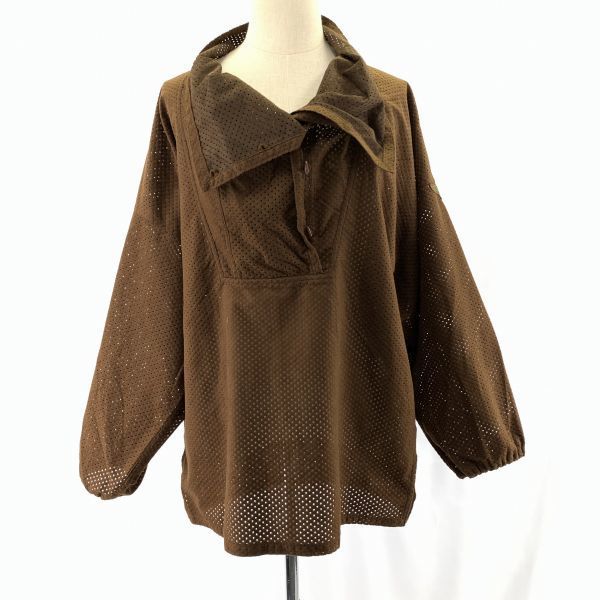 

Б/У/Сделано в Японии Куртка-пуловер из перфорированной сетки Itariya Мини-пуговицы-тоглы Коричневый M