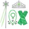 Children'S Accessories Set Love Snowflake Crown Magic Wand Princess Necklace Gloves