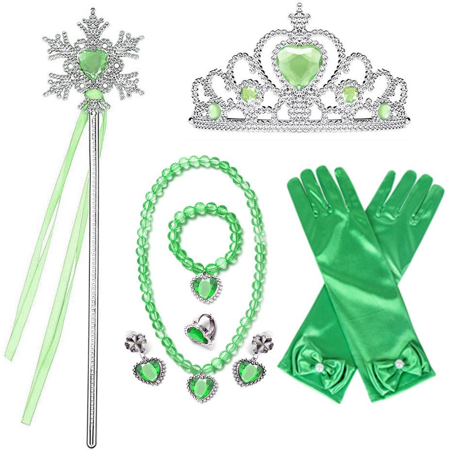 Children'S Accessories Set Love Snowflake Crown Magic Wand Princess Necklace Gloves