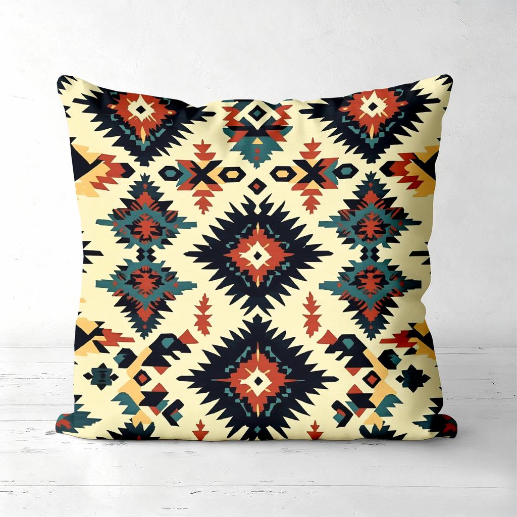 Bohemian Pattern Decorative Throw Pillow Cushions Polyester Pillowcase, Sofa Decorative Cushion Cov Headboard Pillow