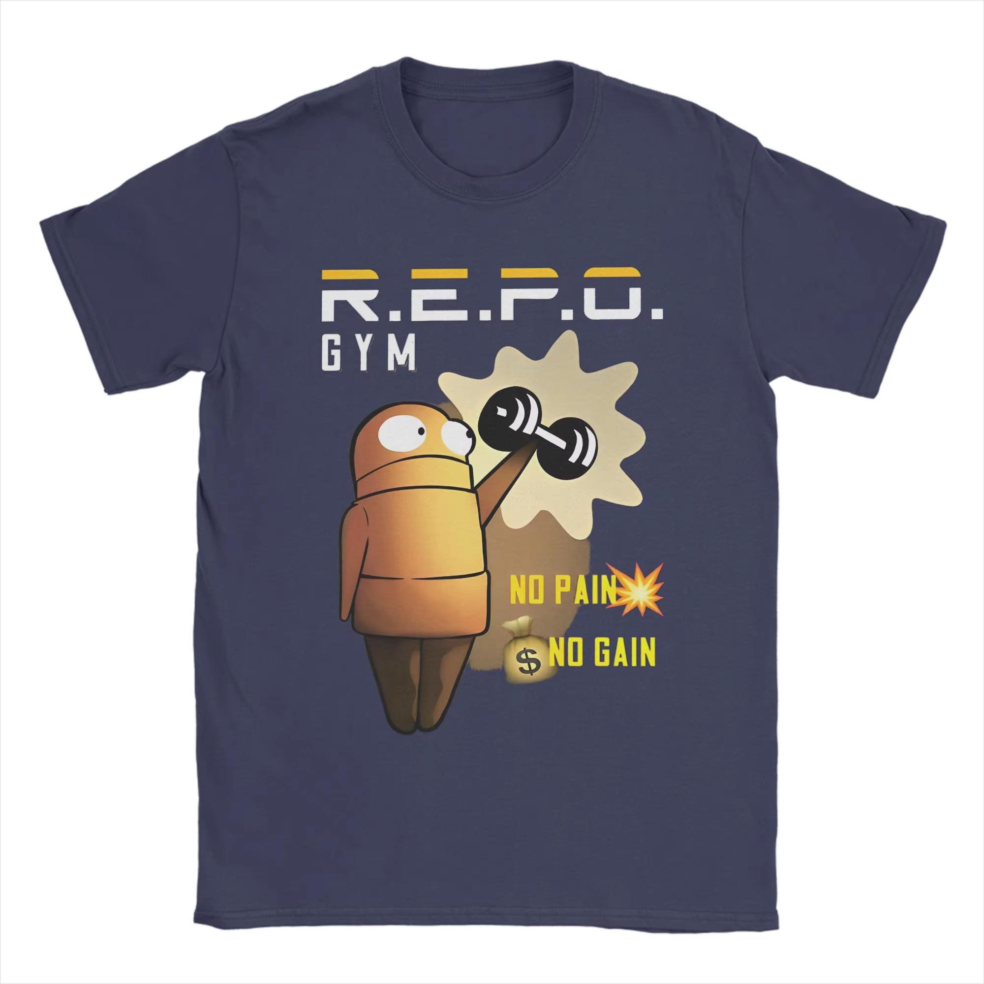

Men Join The GYM No Pain No Gain T Shirt Hot Game Repo Robot Cotton Merch Short Sleeve Round Neck Tee Plus Size Top Y2k 4XL
