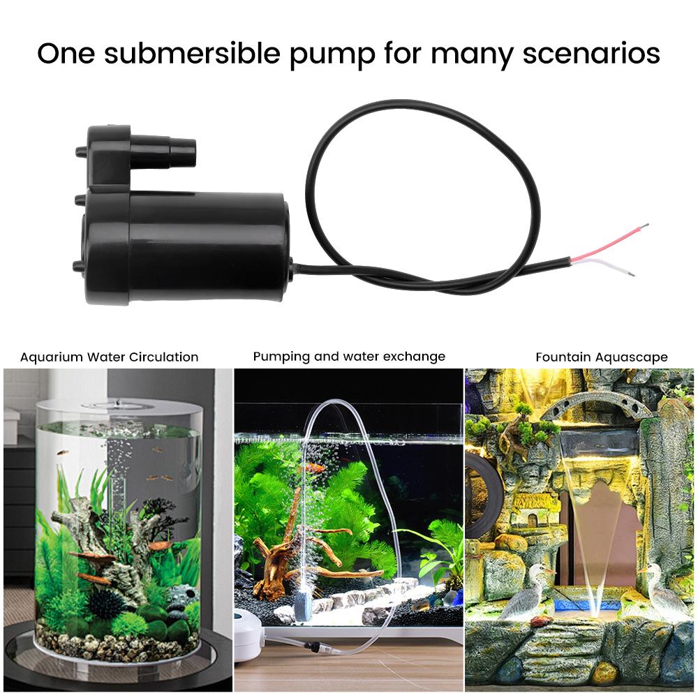 DC3-5V Mini Quiet USB Brushless Motor Pump Portable Submersible Water Pump Hydroponic Fish Tank Circulating Water Craft Fountain