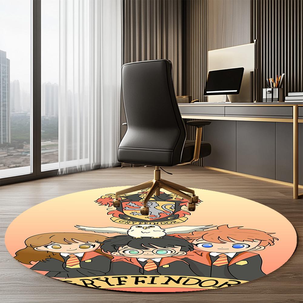 Harry Potter Printed Round Rug Carpet Chair Rug Area Rug Entryway Doormats,for Office Chair Living Room Bedroom Kitchen Room.