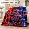 Gremlins Gizmo Custom Name Flannel Throw Blanket Soft Warm for Sofa Bed Indoor Home Use