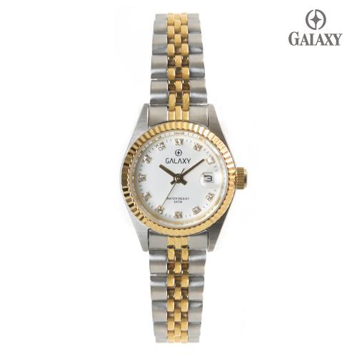 [GALAXY] GALAXY 5 ATM Couple Watch Women's Metal Wristwatch QT7013FG