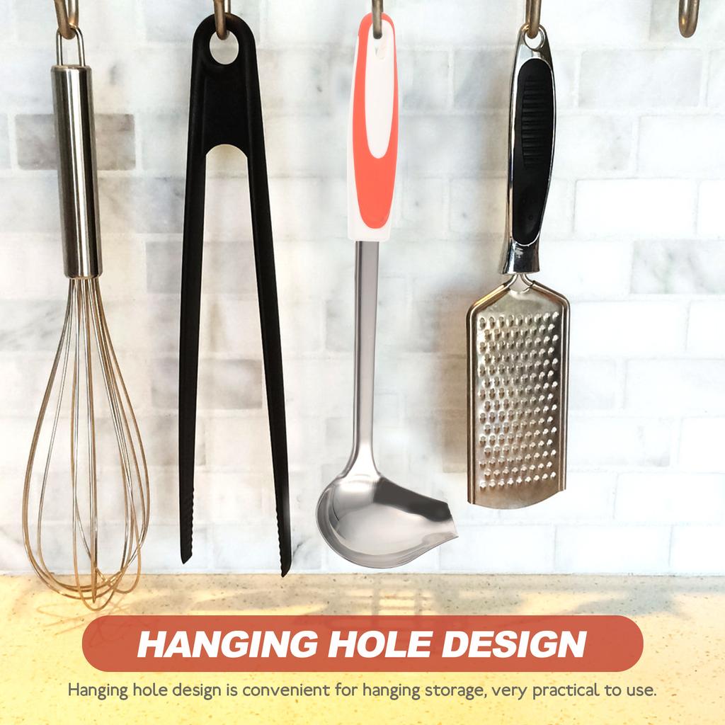 Anti-Slip Angled Sauce Ladle Stainless Steel Soup Spoon For Gravy Oil Serving Buffet Restaurant Kitchen Tool