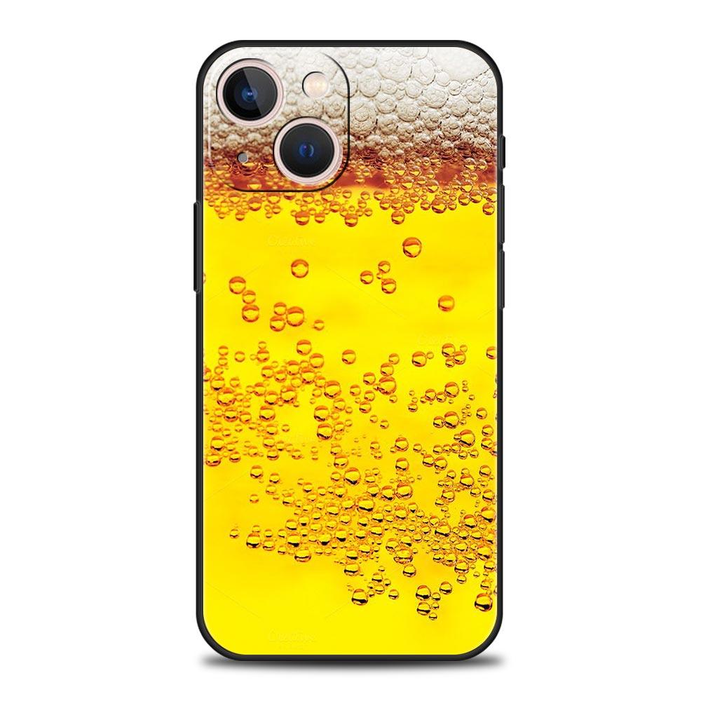 Alkohol Sommer Blase Für iPhone 11 12 13 15 14 Pro Max Handyhülle X XR XS 7 8 Plus SE 2020 Luxus Schwarz Silikon Hülle Funda