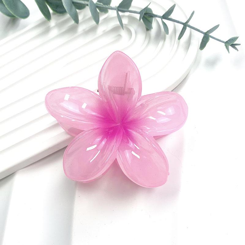 Retro Colorful Frangipani Flower Hair Claw Clip for Women