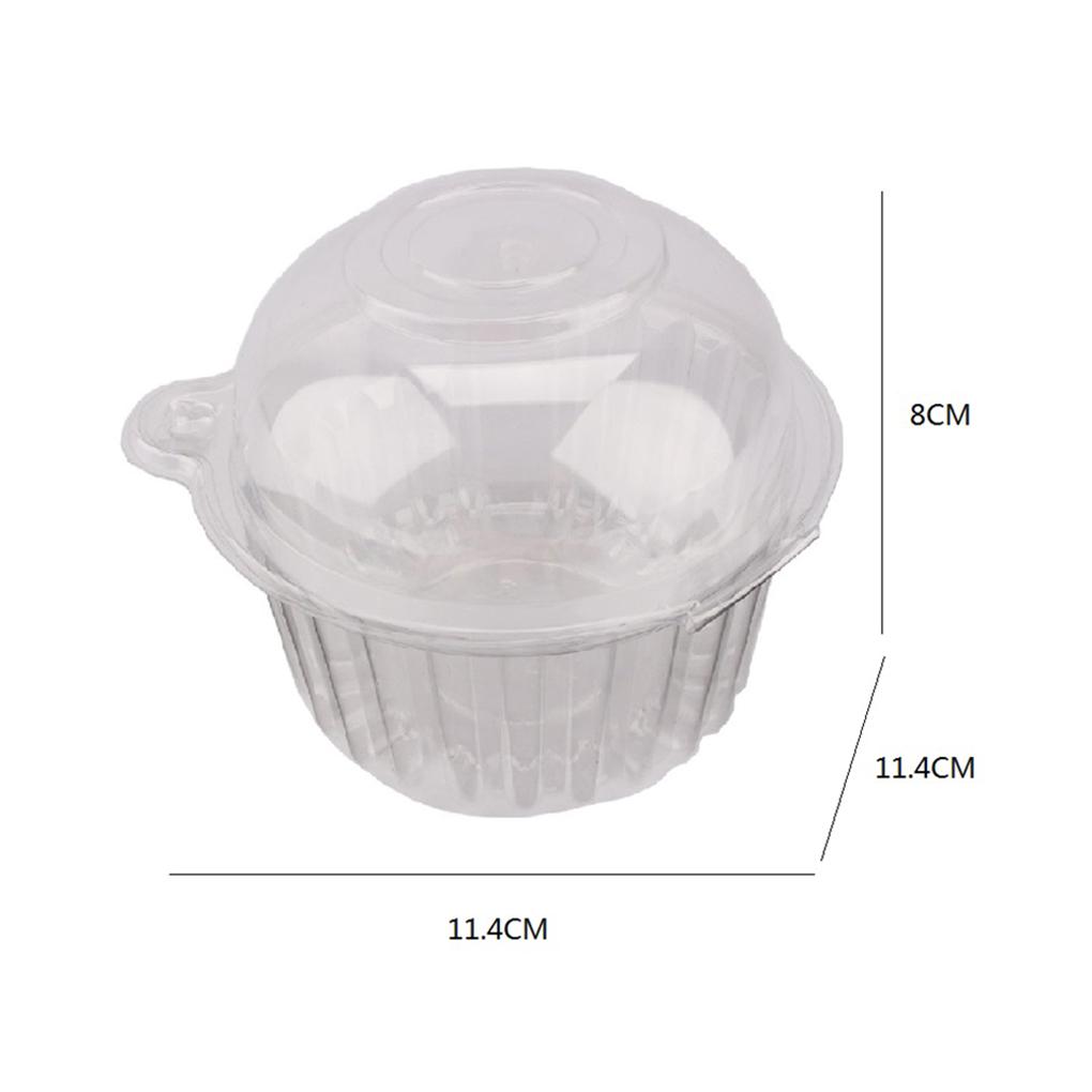 100 Pezzi Trasparenti Singoli Portatorte Cupcake Muffin Cupole Portabicchieri Scatole di Plastica