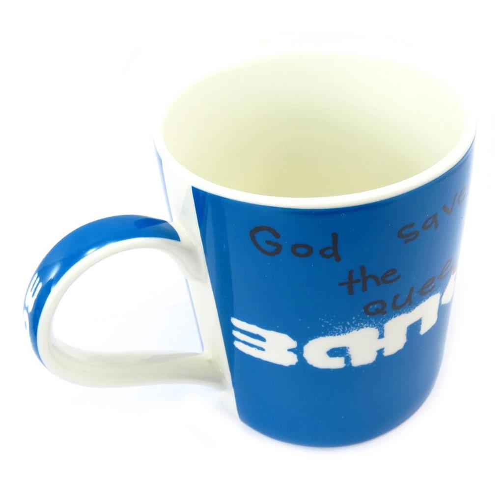 Les Trésors De Lily [K3516] - Porcelain Mug 'Banksy' Blue (God Save the Quee) - 90x85 Mm