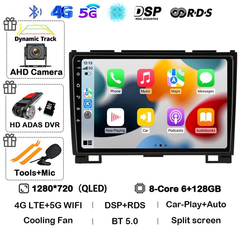 Android 14 Carplay Auto 360 Camera For Great Wall Haval Hover H5 H3 2011-2016 Car Radio Multimedia Player GPS Navigation Stereo