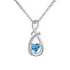 Birthstone Accent Infinity Heart Necklace Zircon Inlay Fashion Necklace  Birthday Anniversary Gift
