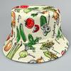 Tropical Fruits Reversible Fisherman Hat In Polyester For Summer Outdoor Sun Protection Characters Included)